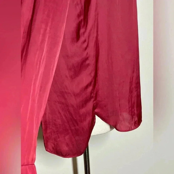 Zadig & Voltaire | Satin V-Neck Blouse | Wine | Women’s L - Picture 3 of 5
